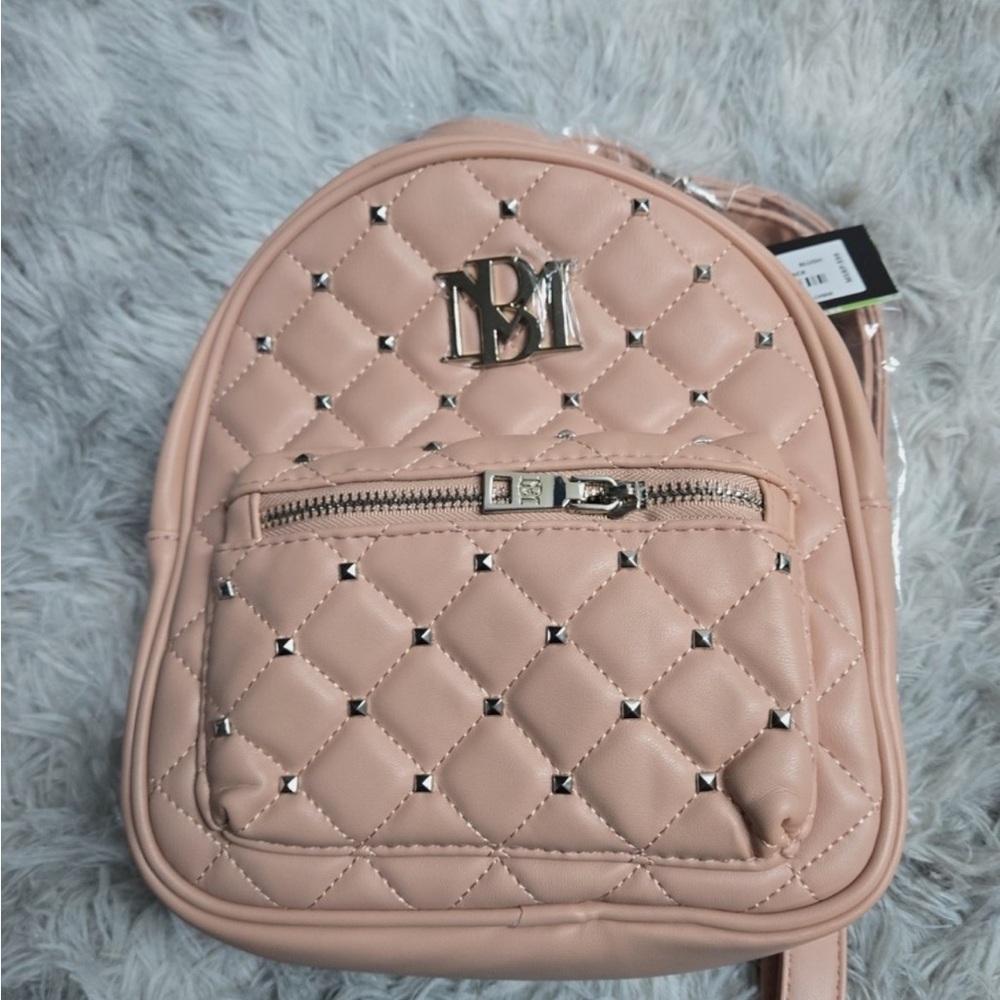 Badgley Mischka Blush Quilted Backpack